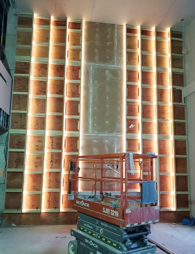 Linear LED Strip Wall Installation